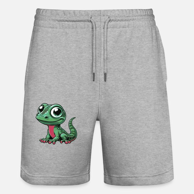 Eidechse - Stanley/Stella Unisex Bio Joggingshorts Trainer  - Grau meliert