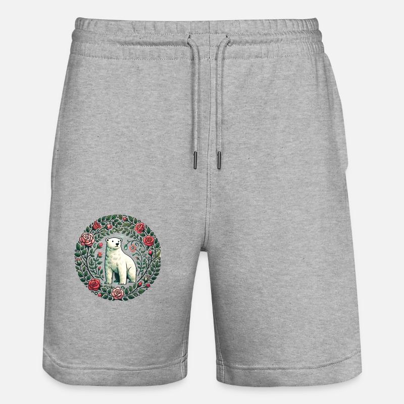 Ours blanc - Short de jogging bio TRAINER Stanley/Stella unisexe - gris chiné