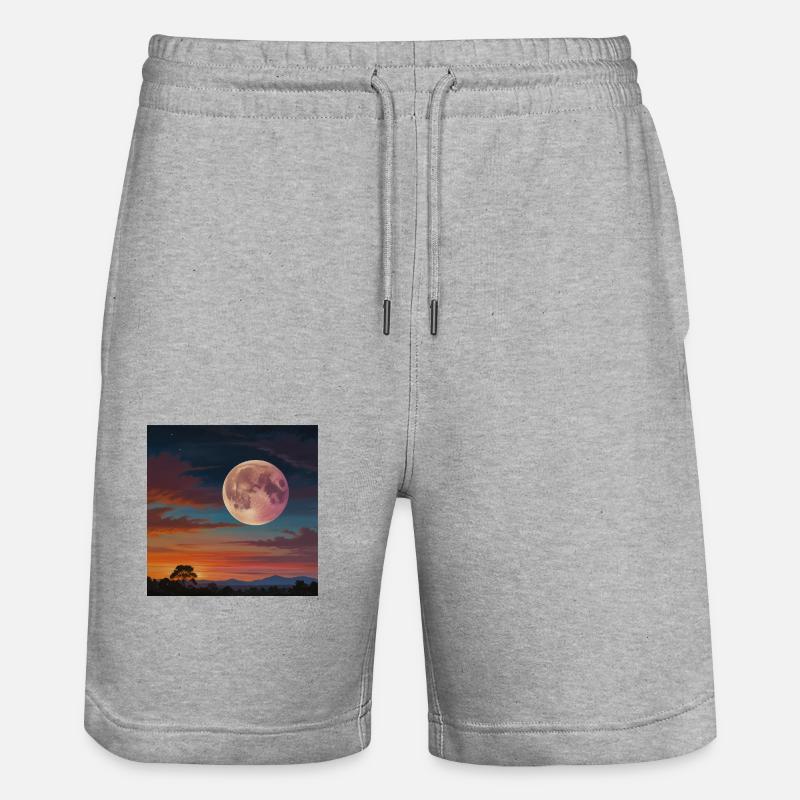 Paysage Coucher De Soleil - Short de jogging bio TRAINER Stanley/Stella unisexe - gris chiné