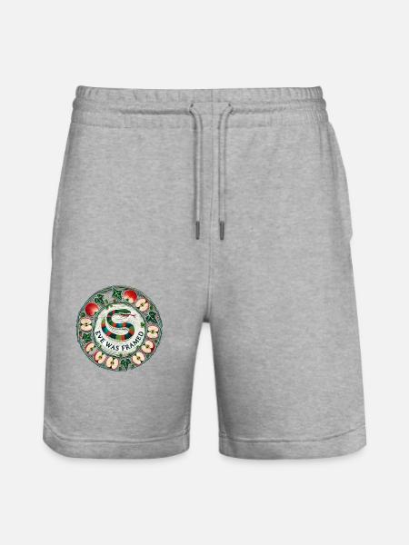 Eve was Framed - Stanley/Stella Trainer Unisex Organic Jogging Shorts - heather grey