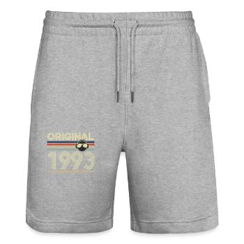 1993 - Short de jogging bio TRAINER Stanley/Stella unisexe - gris chiné - Devant - Nik (191cm) & Marisol (170cm)