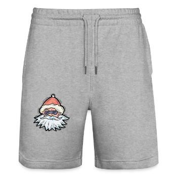 Weihnachtsmann - Stanley/Stella Unisex Bio Joggingshorts Trainer  - Grau meliert - Vorne - Nik (191cm) & Marisol (170cm)