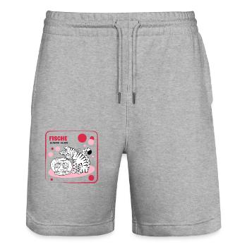 Sternzeichen Fische - Stanley/Stella Unisex Bio Joggingshorts Trainer  - Grau meliert - Vorne - Nik (191cm) & Marisol (170cm)