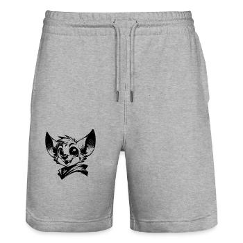 Witzige Kinder Fledermaus Vampir Zeichnung - Stanley/Stella Unisex Bio Joggingshorts Trainer  - Grau meliert - Vorne - Nik (191cm) & Marisol (170cm)