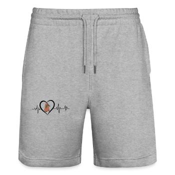 Murmeltier-Herzschlag - Stanley/Stella Unisex Bio Joggingshorts Trainer  - Grau meliert - Vorne - Nik (191cm) & Marisol (170cm)