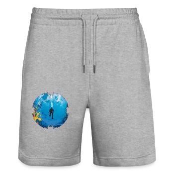Weightlessness while diving - Stanley/Stella Trainer Unisex Organic Jogging Shorts - heather grey - Front - Nik (191cm) & Marisol (170cm)