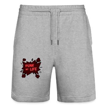 punk my life - Short de jogging bio TRAINER Stanley/Stella unisexe - gris chiné - Devant - Nik (191cm) & Marisol (170cm)