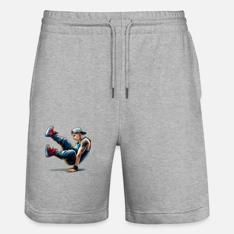 Spektakulärer Tanz - Breakdance - Stanley/Stella Unisex Bio Joggingshorts Trainer  - Grau meliert