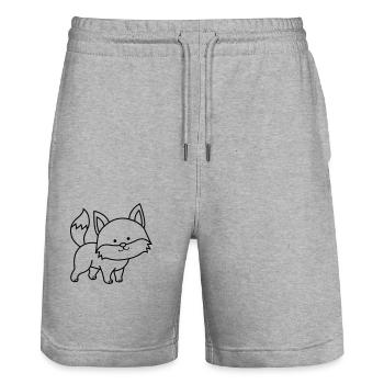 fuchs - Stanley/Stella Unisex Bio Joggingshorts Trainer  - Grau meliert - Vorne - Nik (191cm) & Marisol (170cm)