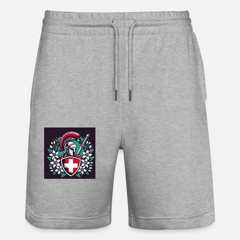 Gladiator Schweiz 5 - Stanley/Stella Unisex Bio Joggingshorts Trainer  - Grau meliert