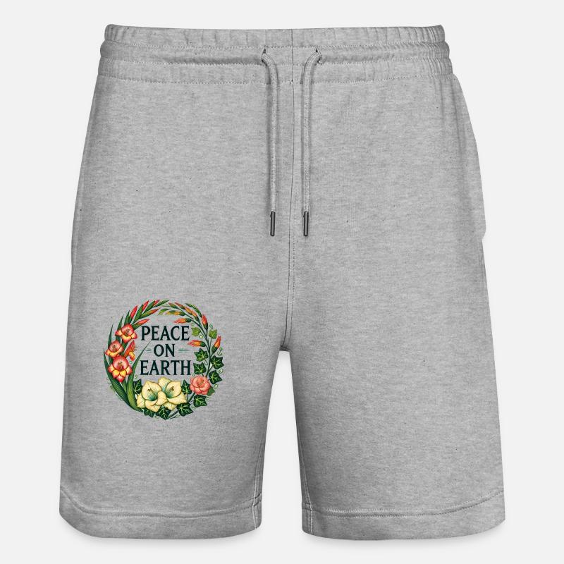 Friede auf Erden - Stanley/Stella Unisex Bio Joggingshorts Trainer  - Grau meliert