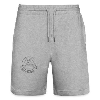 Mountains / Everything is going well - Stanley/Stella Trainer Unisex Organic Jogging Shorts - heather grey - Front - Nik (191cm) & Marisol (170cm)