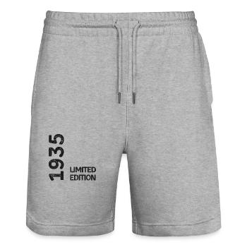 1935 Limited Edition - Stanley/Stella Trainer Unisex Organic Jogging Shorts - heather grey - Front - Nik (191cm) & Marisol (170cm)