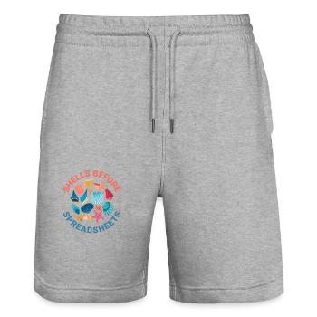 Seashells Collector Beachcomber Sea Shell - Stanley/Stella Trainer Unisex Organic Jogging Shorts - heather grey - Front - Nik (191cm) & Marisol (170cm)