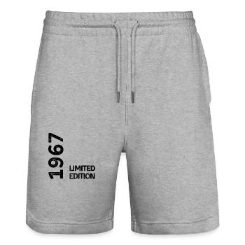 Limitierte Auflage von 1967 - Stanley/Stella Unisex Bio Joggingshorts Trainer  - Grau meliert - Vorne - Nik (191cm) & Marisol (170cm)