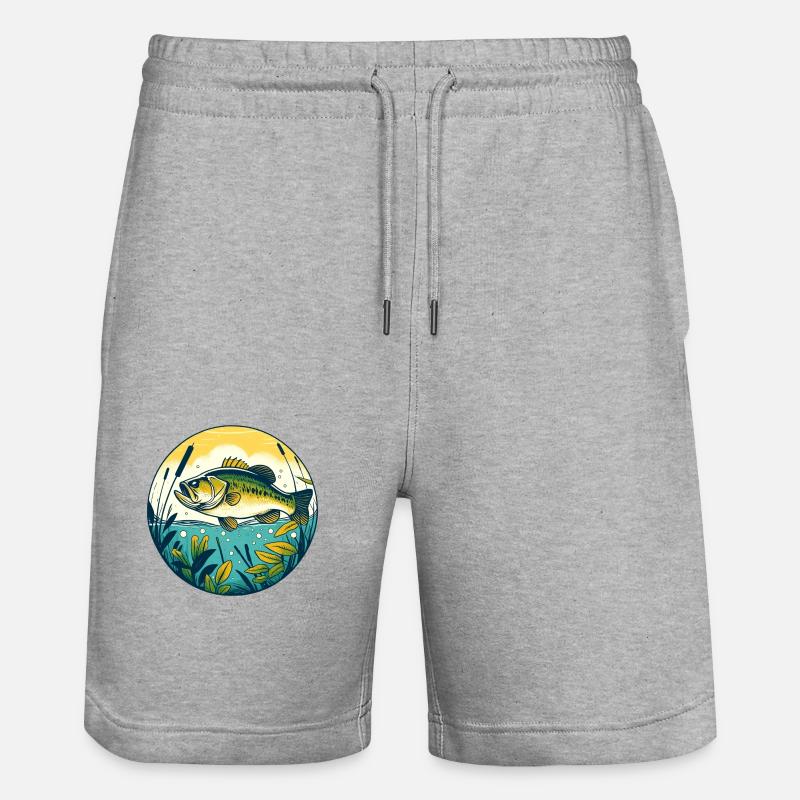 Forellenbarsch - Stanley/Stella Unisex Bio Joggingshorts Trainer  - Grau meliert