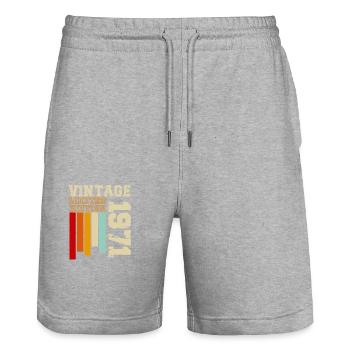 1971 - Short de jogging bio TRAINER Stanley/Stella unisexe - gris chiné - Devant - Nik (191cm) & Marisol (170cm)