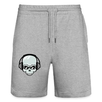 Skull Skeleton Skull Horror Halloween Head - Stanley/Stella Trainer Unisex Organic Jogging Shorts - heather grey - Front - Nik (191cm) & Marisol (170cm)
