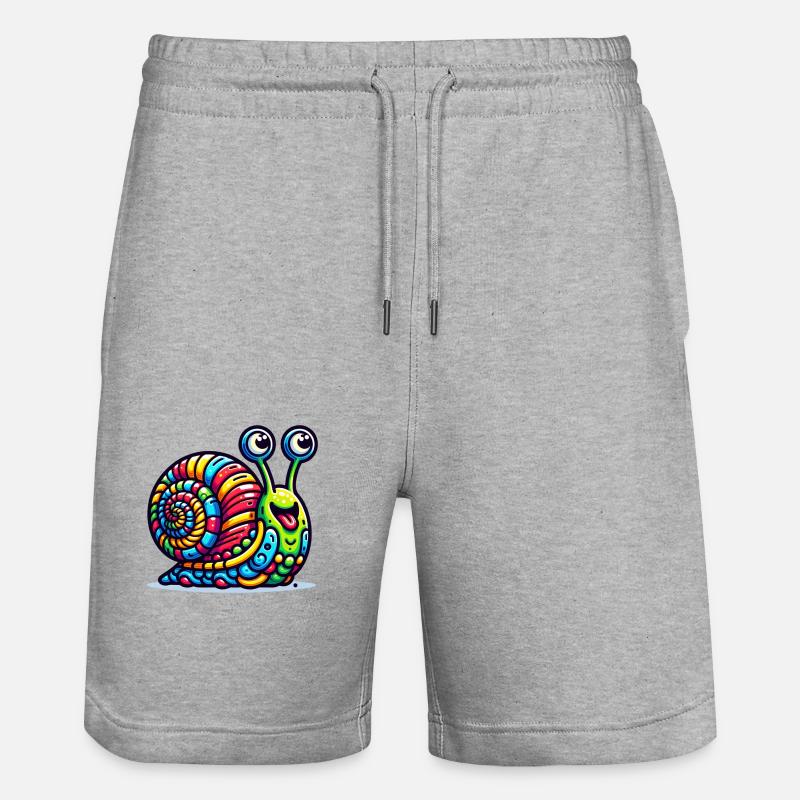 Escargot mignon enfants - Short de jogging bio TRAINER Stanley/Stella unisexe - gris chiné