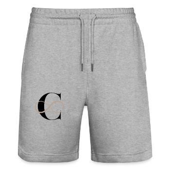 Unendlicher Buchstabe c - Stanley/Stella Unisex Bio Joggingshorts Trainer  - Grau meliert - Vorne - Nik (191cm) & Marisol (170cm)