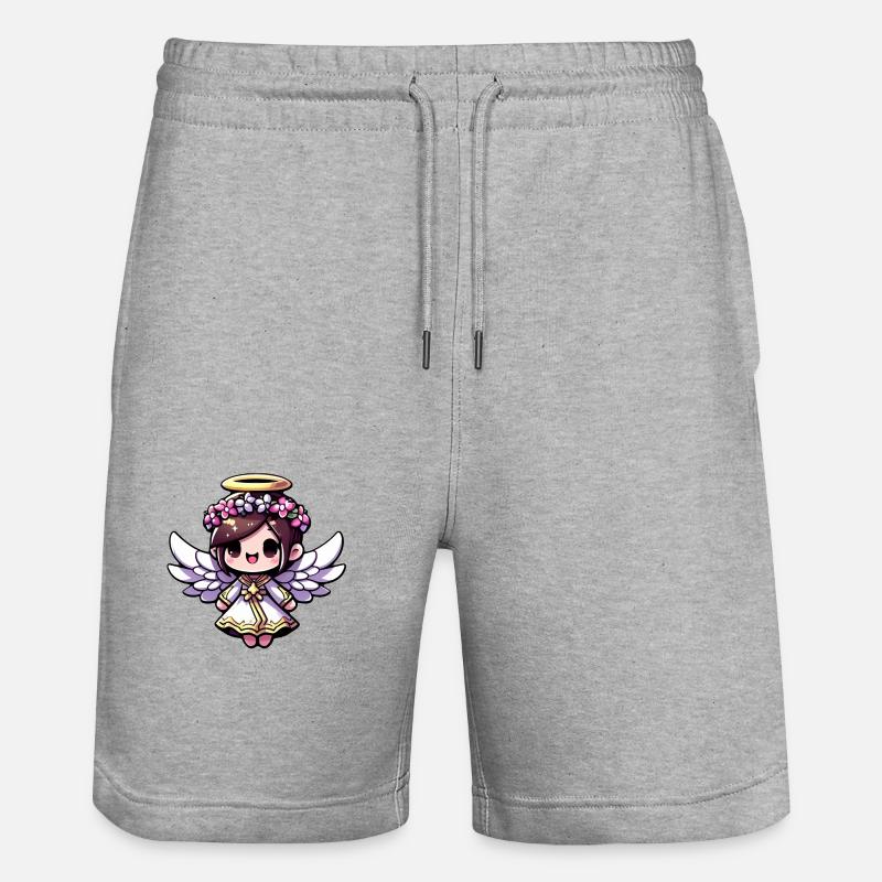 Ätherisches Engels-Chibi - Engel, niedlich, entzückend - Stanley/Stella Unisex Bio Joggingshorts Trainer  - Grau meliert