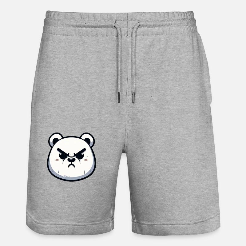 Wütendes Eisbär-Design - Stanley/Stella Unisex Bio Joggingshorts Trainer  - Grau meliert