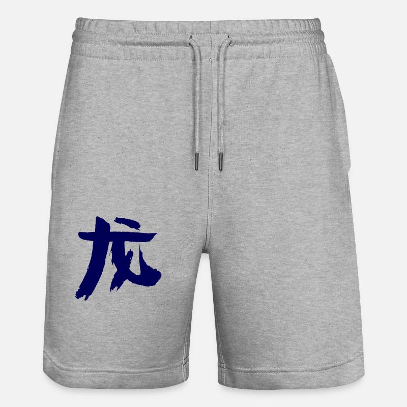 Dragon (Long) Astrologie Chinoise - Short de jogging bio TRAINER Stanley/Stella unisexe - gris chiné