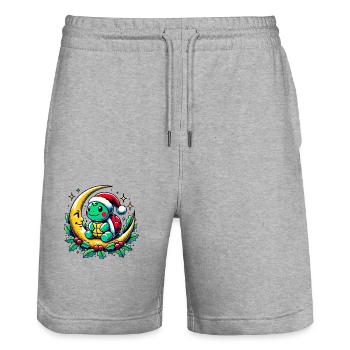 Christmas Turtle - Stanley/Stella Trainer Unisex Organic Jogging Shorts - heather grey - Front - Nik (191cm) & Marisol (170cm)