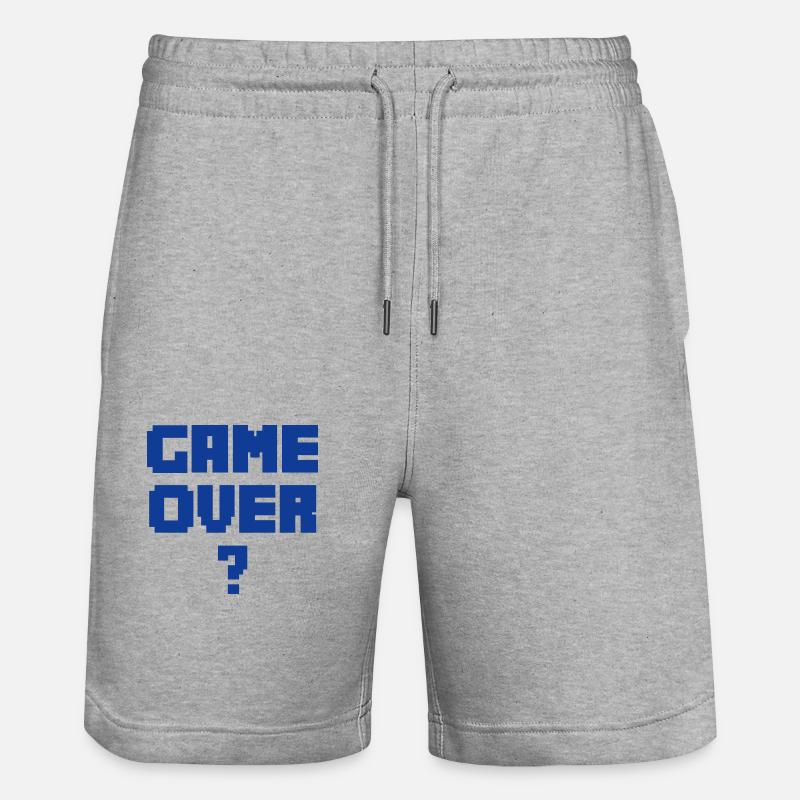 GAME OVER blau - Stanley/Stella Unisex Bio Joggingshorts Trainer - Grau meliert