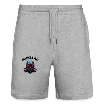 Gasmaske - Stanley/Stella Unisex Bio Joggingshorts Trainer  - Grau meliert - Vorne - Nik (191cm) & Marisol (170cm)