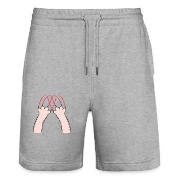 Cats, Claws, Paws, Paws, Claws, Scratches, Stripes - Stanley/Stella Trainer Unisex Organic Jogging Shorts - heather grey - Front - Nik (191cm) & Marisol (170cm)