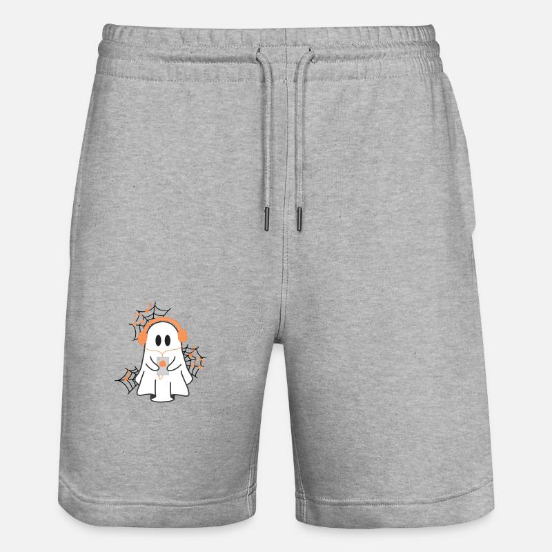Geist mit Kopfhörer - Stanley/Stella Unisex Bio Joggingshorts Trainer  - Grau meliert