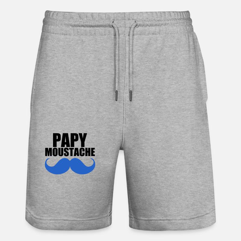 papy moustache - Short de jogging bio TRAINER Stanley/Stella unisexe - gris chiné
