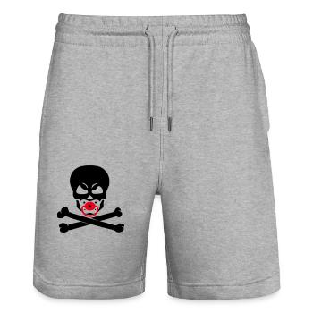 CRÂNE DE BÉBÉ 2C - Short de jogging bio TRAINER Stanley/Stella unisexe - gris chiné - Devant - Nik (191cm) & Marisol (170cm)
