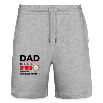 Elektriker Vater Elektrotechniker Ingenieur - Stanley/Stella Unisex Bio Joggingshorts Trainer  - Grau meliert - Vorne - Nik (191cm) & Marisol (170cm)