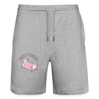 Bester Freund - Stanley/Stella Unisex Bio Joggingshorts Trainer  - Grau meliert - Vorne - Nik (191cm) & Marisol (170cm)
