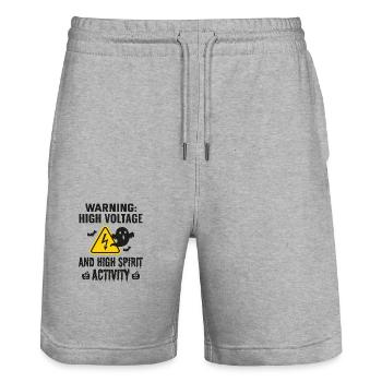 Electrician Halloween: High Voltage, High Spirit - Stanley/Stella Trainer Unisex Organic Jogging Shorts - heather grey - Front - Nik (191cm) & Marisol (170cm)