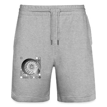 Threads of Perception Design - Stanley/Stella Trainer Unisex Organic Jogging Shorts - heather grey - Front - Nik (191cm) & Marisol (170cm)