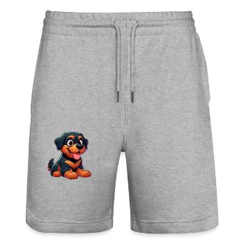 Rottweiller 3 - Stanley/Stella Unisex Bio Joggingshorts Trainer  - Grau meliert - Vorne - Nik (191cm) & Marisol (170cm)