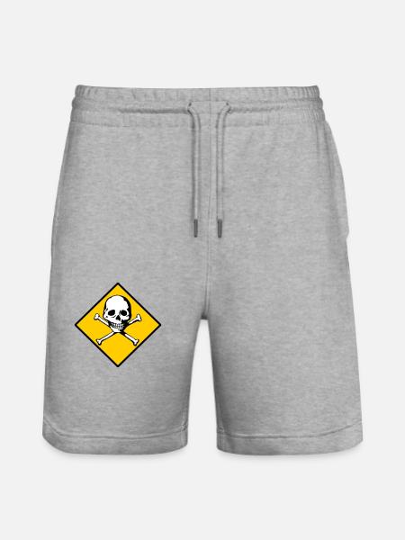 Skull and bones - Stanley/Stella Trainer Unisex Organic Jogging Shorts - heather grey