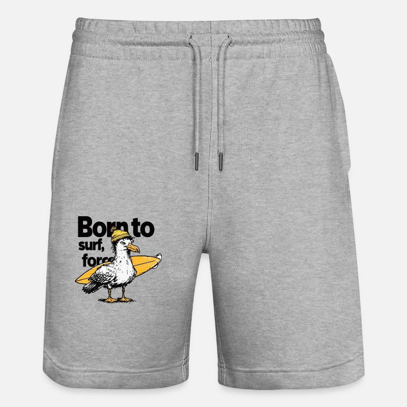 Surfen Möwe mit Einstellung - Stanley/Stella Unisex Bio Joggingshorts Trainer  - Grau meliert