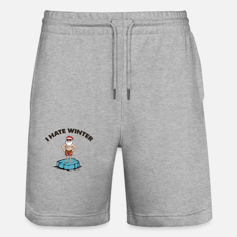 weihnachtsmann eisscholle winter - Stanley/Stella Unisex Bio Joggingshorts Trainer  - Grau meliert