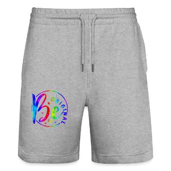Be original vector design symbol retro quote label - Stanley/Stella Trainer Unisex Organic Jogging Shorts - heather grey - Front - Nik (191cm) & Marisol (170cm)
