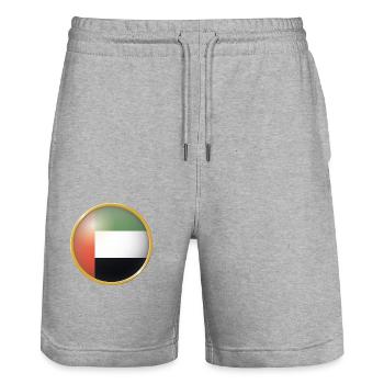 Vereinigte Arabische Emirate Emblem - Stanley/Stella Unisex Bio Joggingshorts Trainer  - Grau meliert - Vorne - Nik (191cm) & Marisol (170cm)