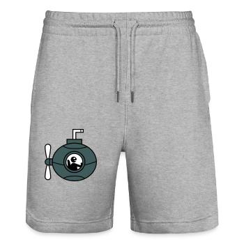 U-Boot Unterseeboot Tauchgang Tauchboot Kapitän - Stanley/Stella Unisex Bio Joggingshorts Trainer  - Grau meliert - Vorne - Nik (191cm) & Marisol (170cm)