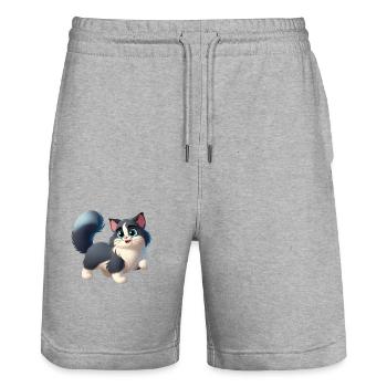 Ragdoll 12 - Stanley/Stella Unisex Bio Joggingshorts Trainer  - Grau meliert - Vorne - Nik (191cm) & Marisol (170cm)