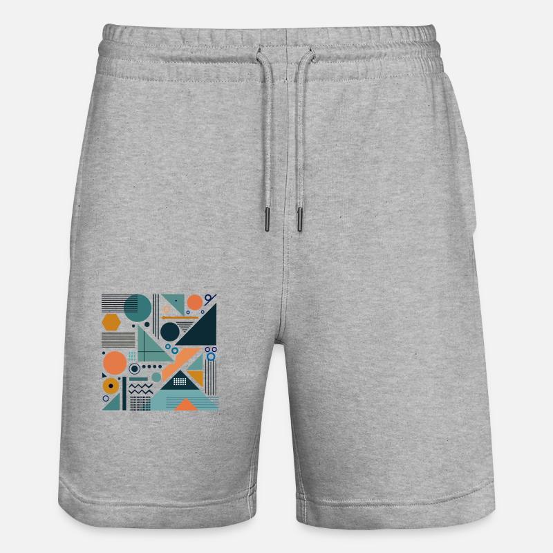 Geometric abstractions - Stanley/Stella Trainer Unisex Organic Jogging Shorts - heather grey