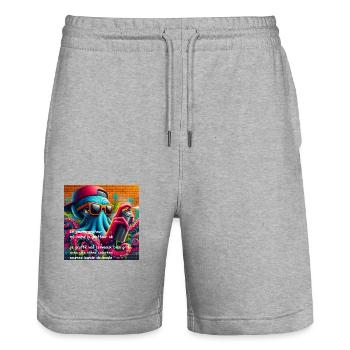 OIG1 1733138968834 qyFW Klqc - Short de jogging bio TRAINER Stanley/Stella unisexe - gris chiné - Devant - Nik (191cm) & Marisol (170cm)