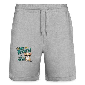 Mir reichts ich geh Painten - Grummel Chihuahua - Stanley/Stella Unisex Bio Joggingshorts Trainer  - Grau meliert - Vorne - Nik (191cm) & Marisol (170cm)