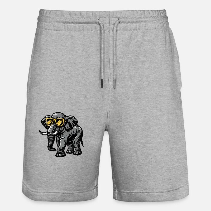 Éléphant Bande Dessinée Cool - Short de jogging bio TRAINER Stanley/Stella unisexe - gris chiné